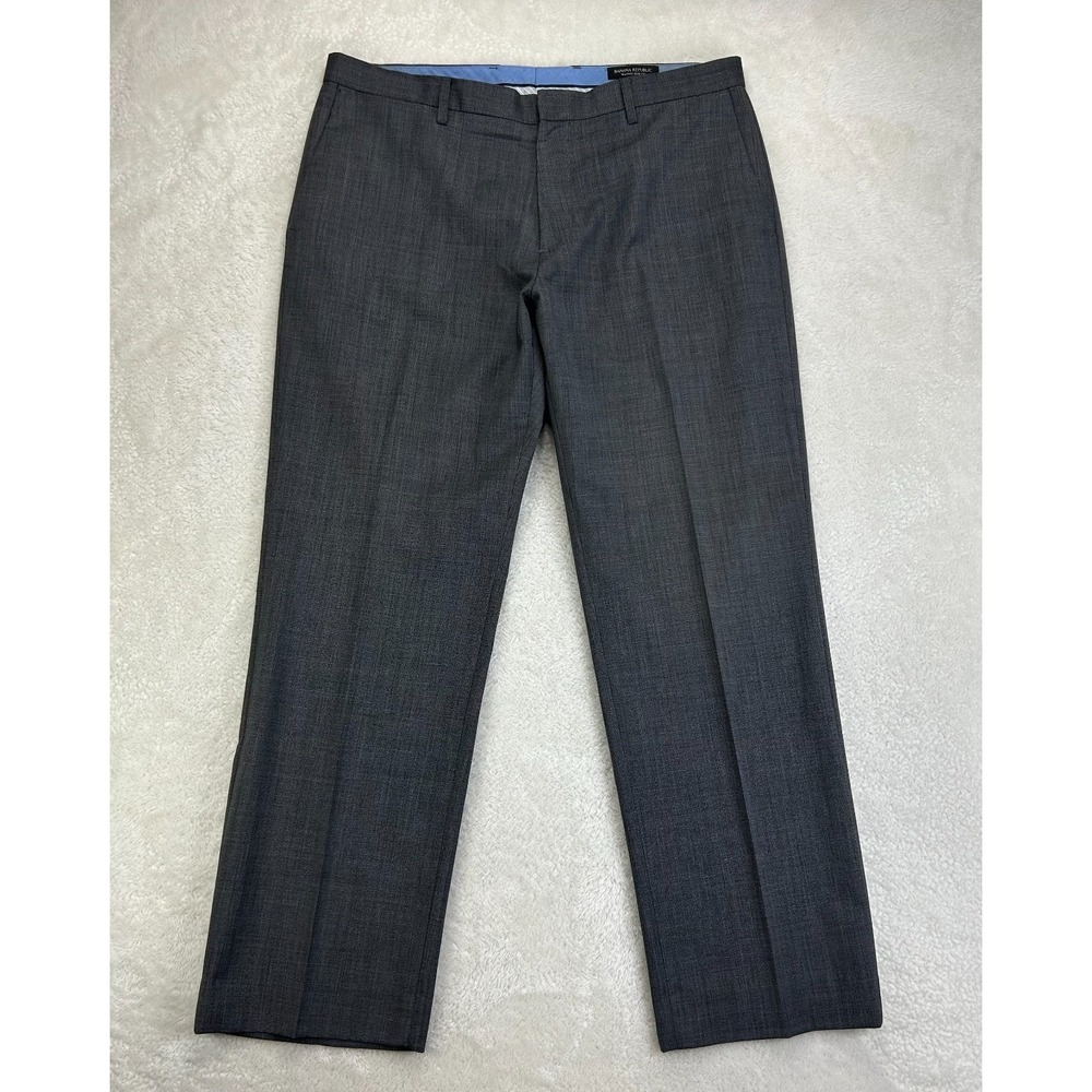 Banana Republic Dress Pants Mens 35x30 Charcoal Gray Wool Tailored Slim Fit